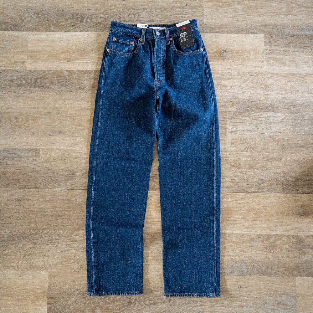 Levi's Ribcage Straight Leg Jean in Dark Blue – W27